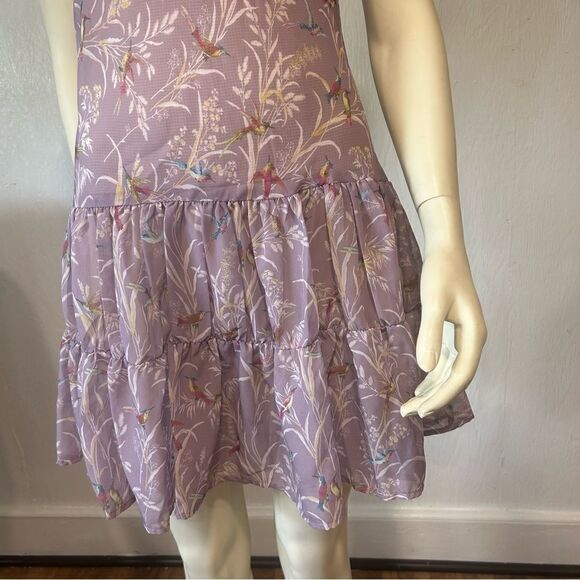 Coco La Rue Sheer Drop Waist Hummingbird Tank Dress - Picture 8 of 8